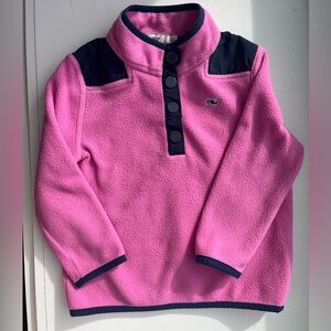 Vineyard Vines Kids Pink and Navy Fleece Hoodie